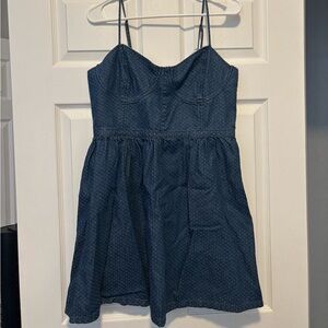 Free People Navy Blue Polka Dot Dress